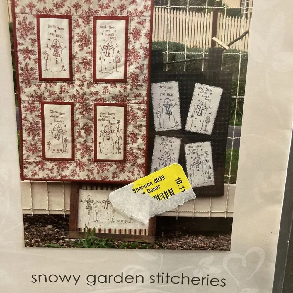 Snowman Snowy Garden Stitcheries Gail Pan Pattern Design Quilt Wall Hanging Xmas